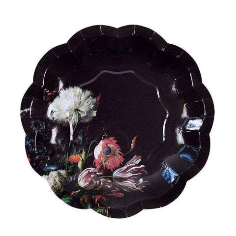 Party Porcelain Small Zwart met bloemen Talking Tables